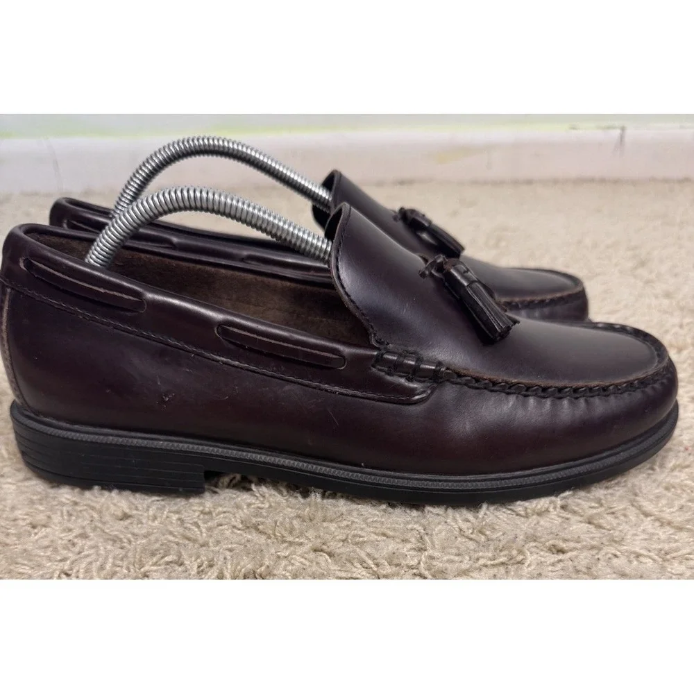 Rockport Burgundy Leather Whitlaw Tassel Loafers Men's 11 Slip On Comfort Career